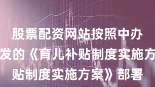 股票配资网站按照中办、国办印发的《育儿补贴制度实施方案》部署